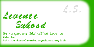 levente sukosd business card